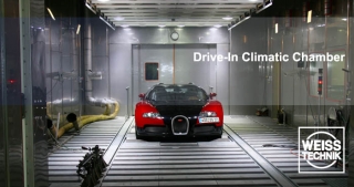 Automotive industry tests, drive-in test chambers