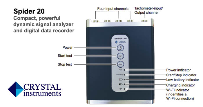 Crystal Spider 20 dynamic signal analyzer, data recorder