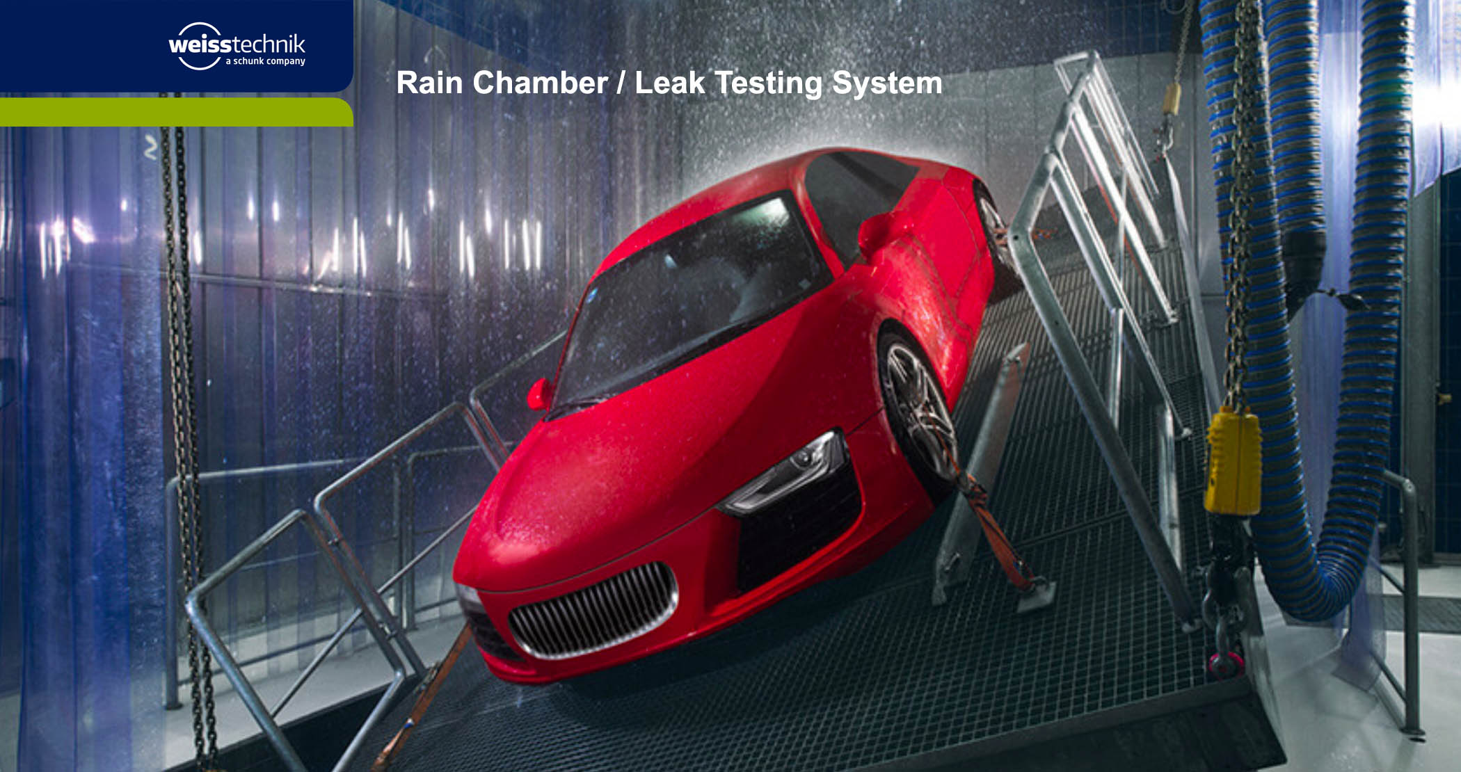 Rain chamber, leak testing system